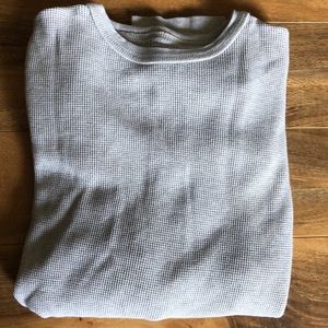 Cream Waffle Knit Men’s Thermal LS Tee